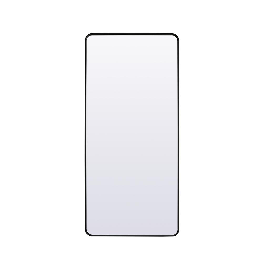 Alt View 7. Elegant Decor - Soft Corner Metal Rectangle Mirror 32x72 Inch in Black - Black.