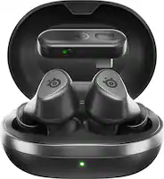 SteelSeries - Arctis GameBuds True Wireless Noise Cancelling Gaming Earbuds for Xbox, PS5, PS4, PC, Switch - Black - Front_Zoom