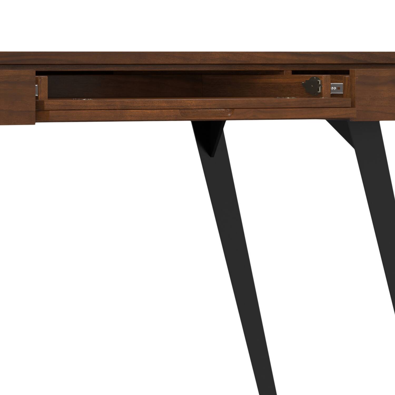 Alt View 6. Simpli Home - Lowry Modern Industrial 54 inch Wide Desk in Walnut - Walnut.