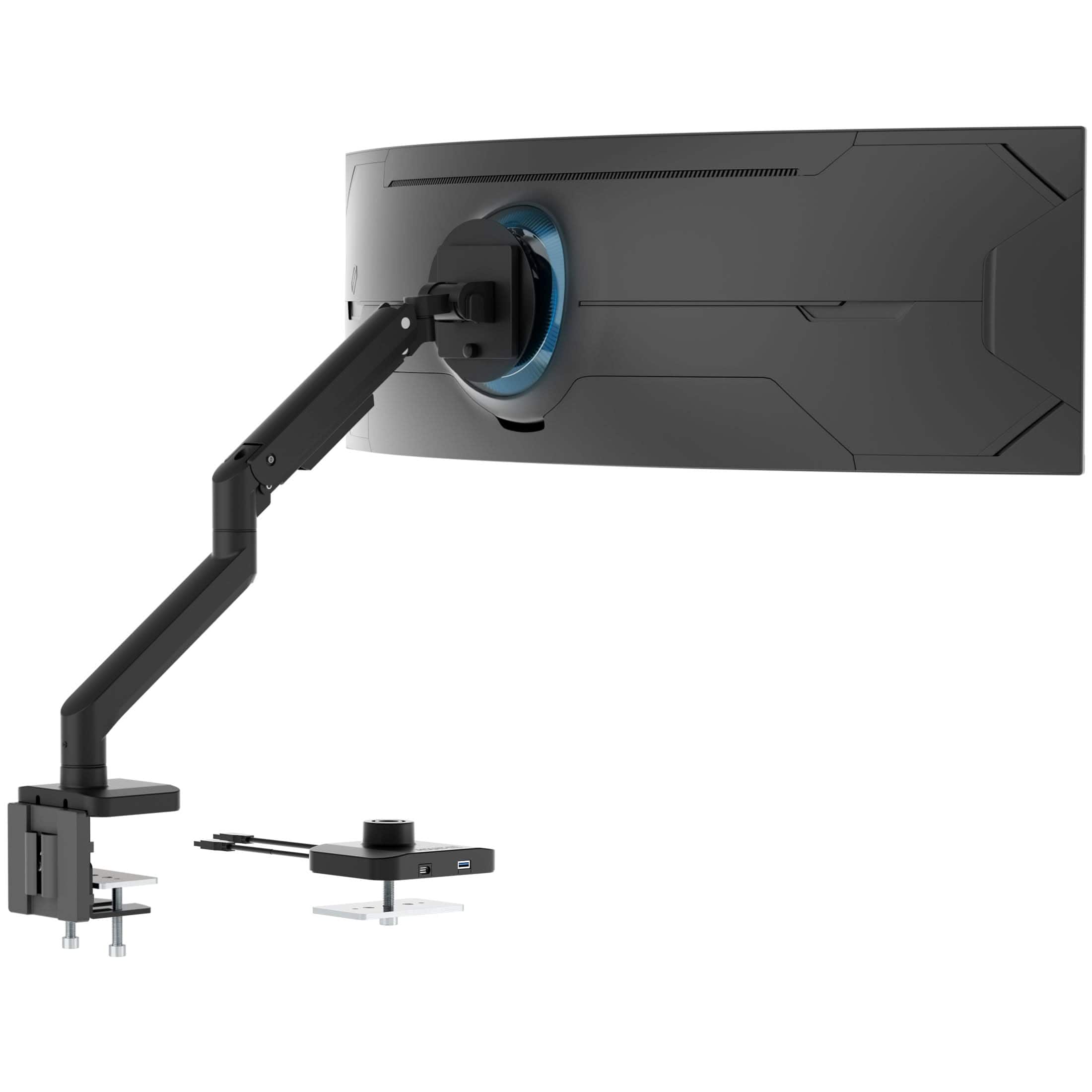 Mount-It! - Heavy‑Duty Full Motion Monitor Desk Mount with Gas Spring for Monitors up to 49” - Black