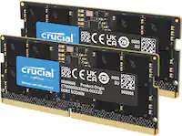 Crucial - 64GB Kit (2x32GB) DDR5 5600MHz C46 SODIMM Laptop Memory - Black - Front_Zoom