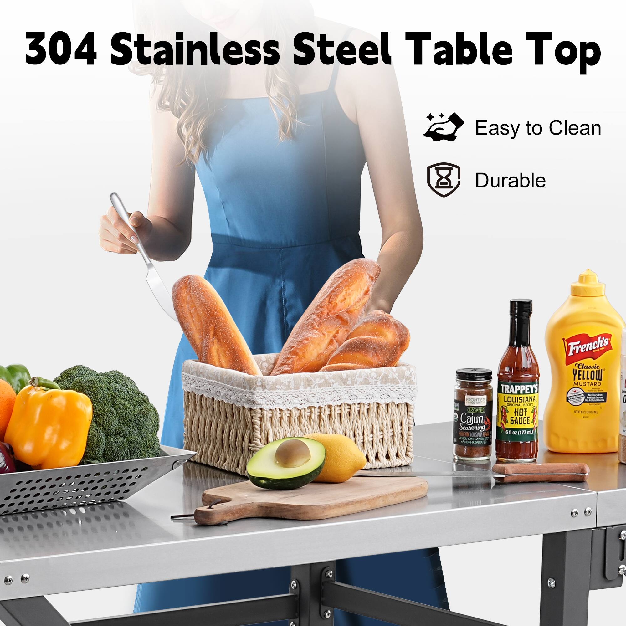 304 Stainless Steel Table Top

- Easy to Clean
- Durable

TRAPPEY'S LOUISIANA HOT Cajun SAUCE
French's Classic YELLOW MUSTARD