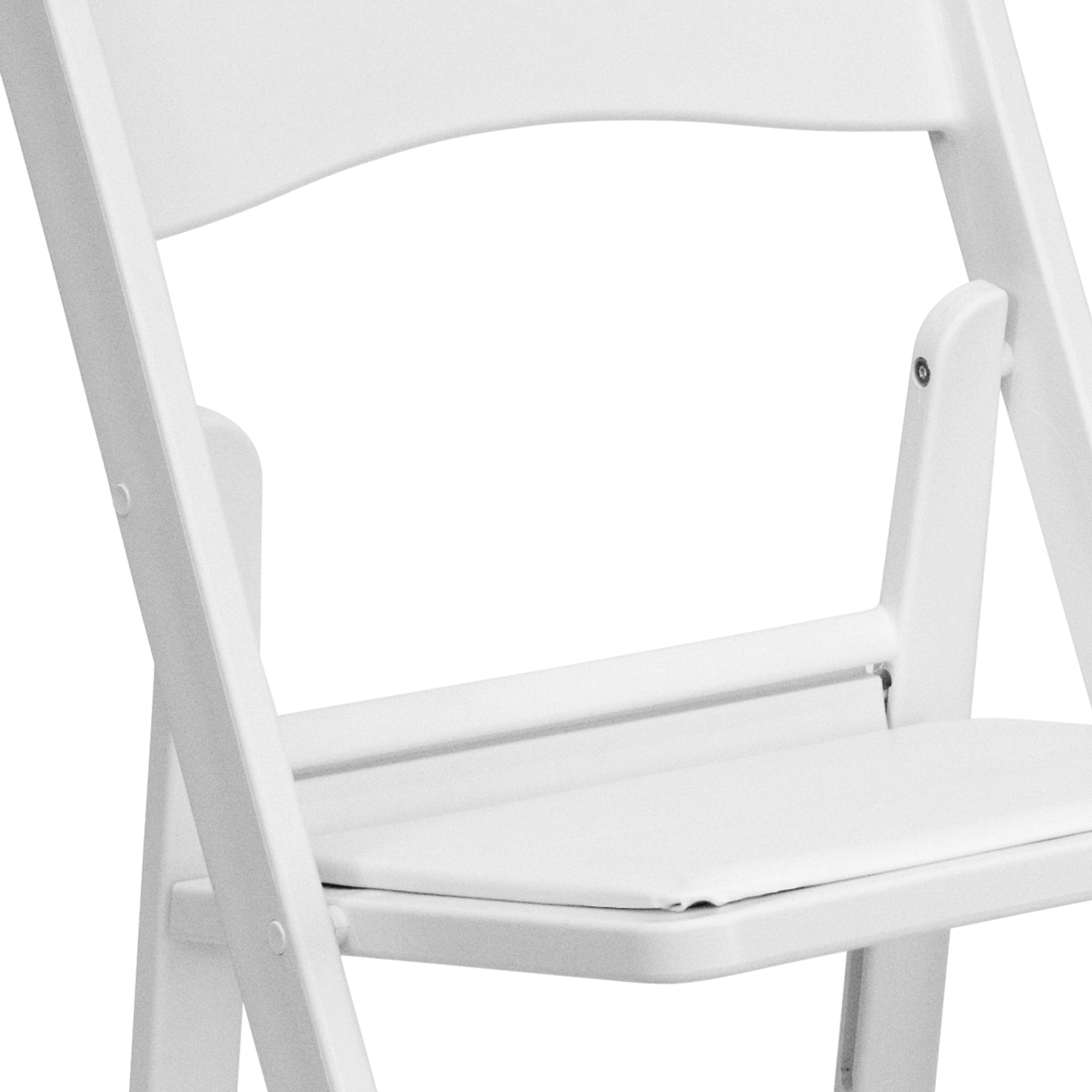 Alt View 10. Emma + Oliver - Set of 4 800 lb Weight Capacity Indoor/Outdoor Resin Folding Chairs - White.
