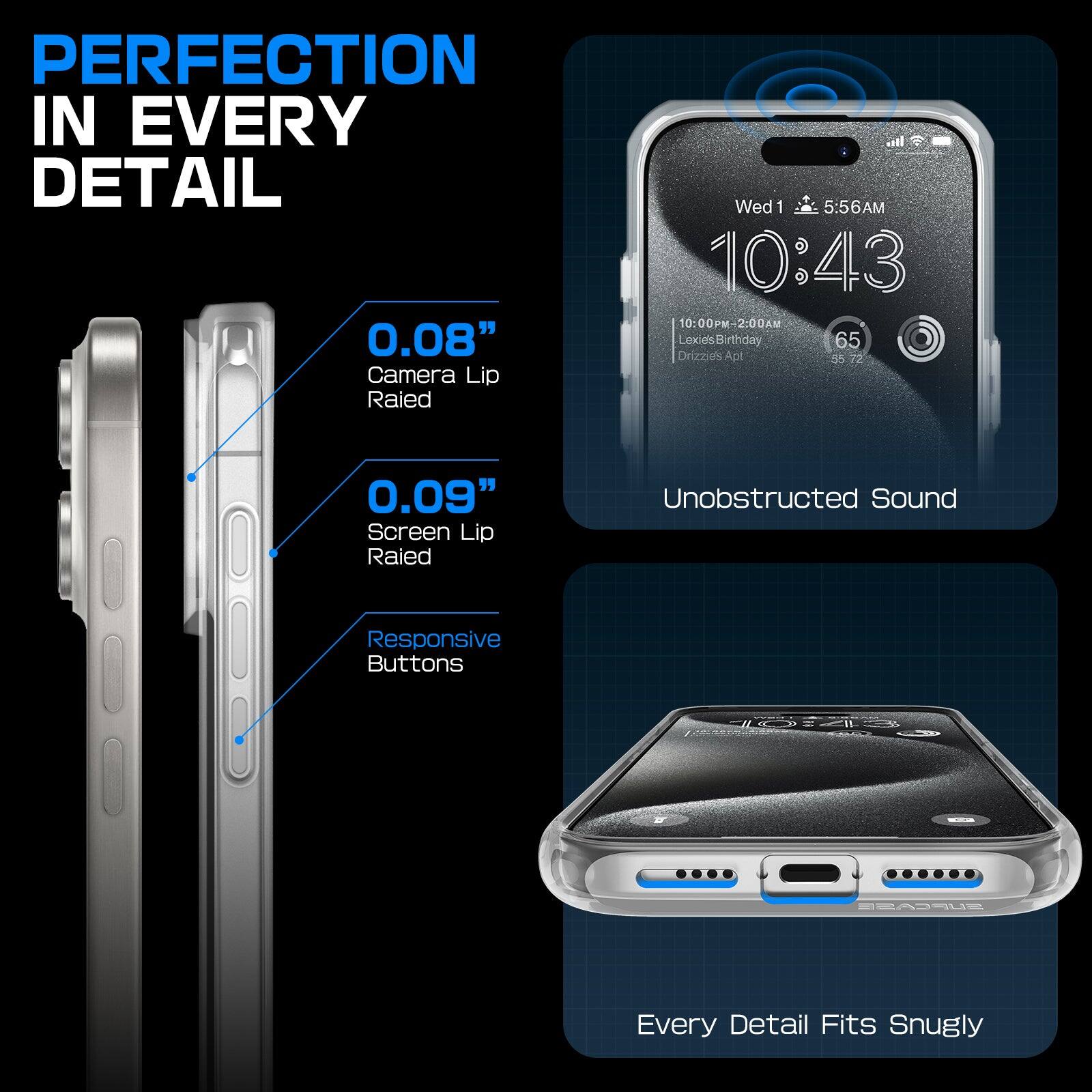 PERFECTION IN EVERY DETAIL

0.08" Camera Lip Raised

0.09" Screen Lip Raised

Responsive Buttons

Unobstructed Sound

Every Detail Fits Snugly
