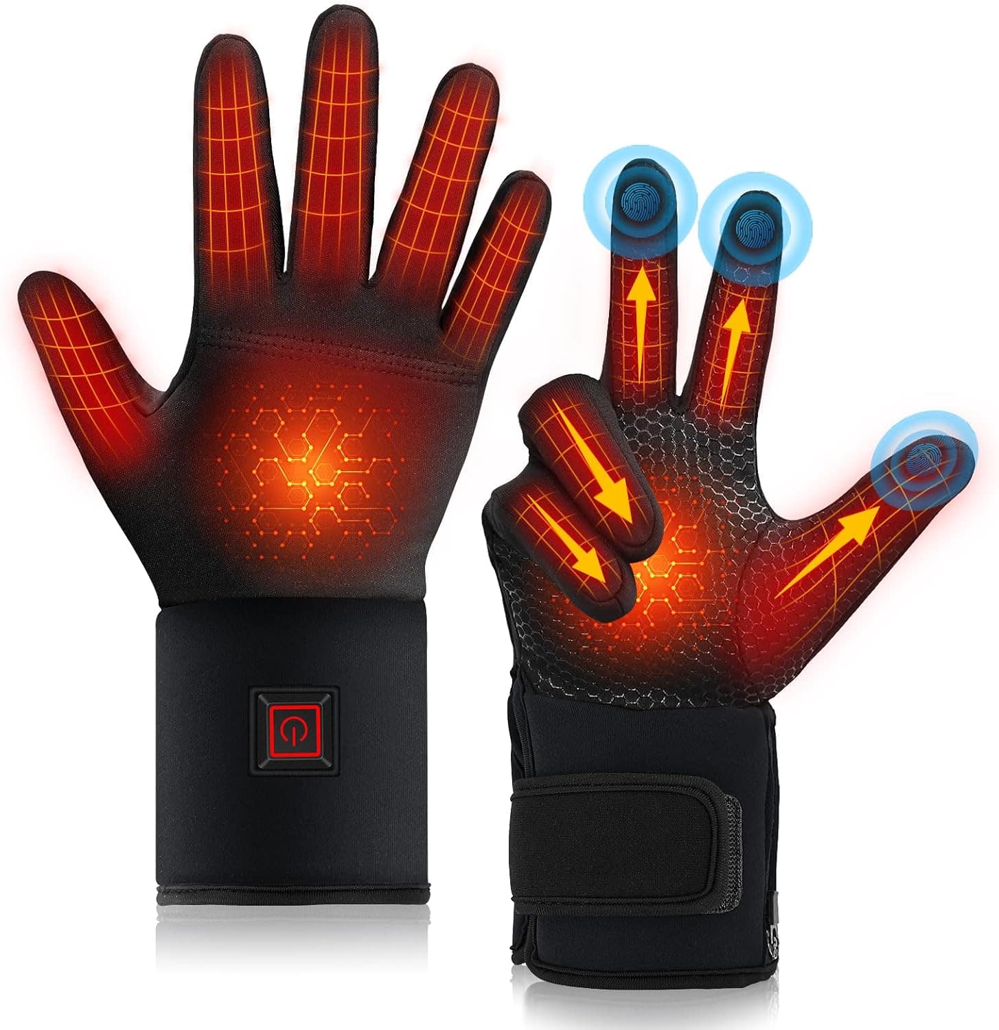 Cozy Serene - Heated Gloves for Men Women Rechargeable, Electric Heated Warm Winter Gloves for Motorcycle Skiing - Small