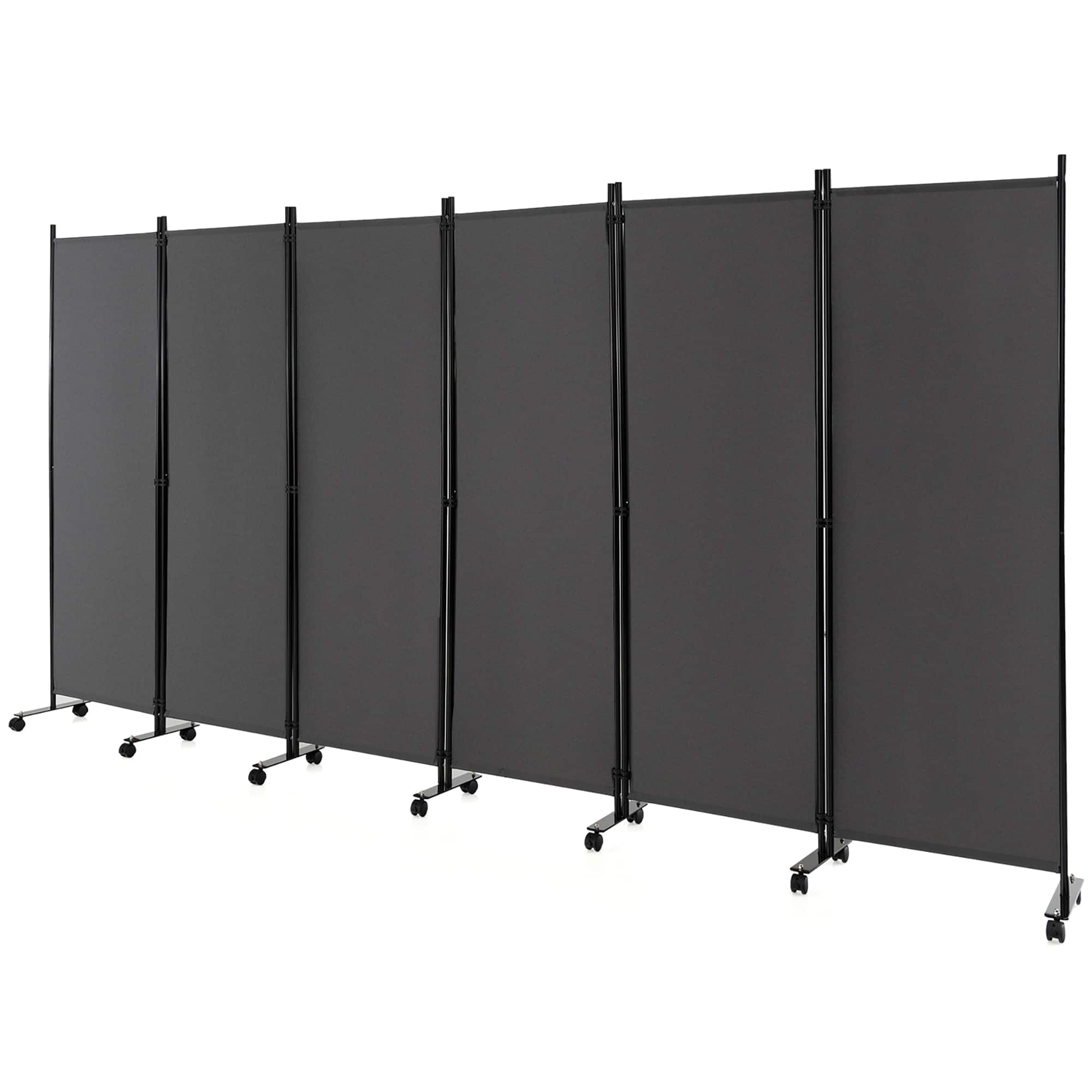 Costway - 6-Panel Folding Room Divider 6FT Rolling Privacy Screen with Lockable Wheels - Gray price history on PriceWatchPro