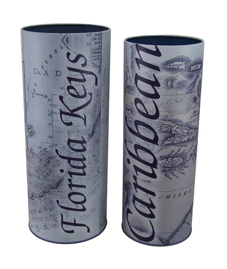 Zeckos Set of 2 Caribbean and Florida Keys Destination Map Tins Gray ...