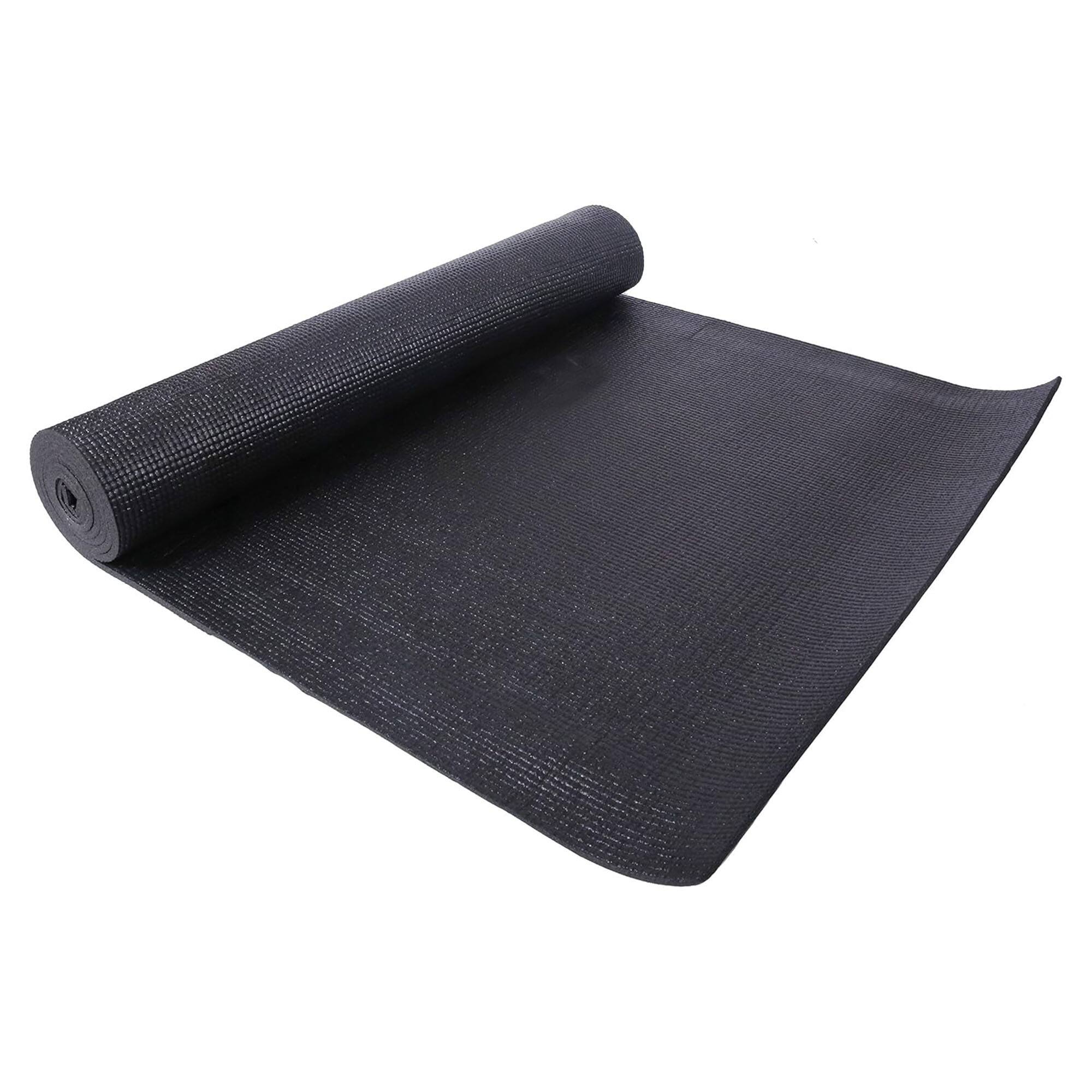 Alt View 7. Fitvids - Fitvids 1/4” High Density Thick Non Slip Workout Yoga Mat and Carry Strap, Black - Black.