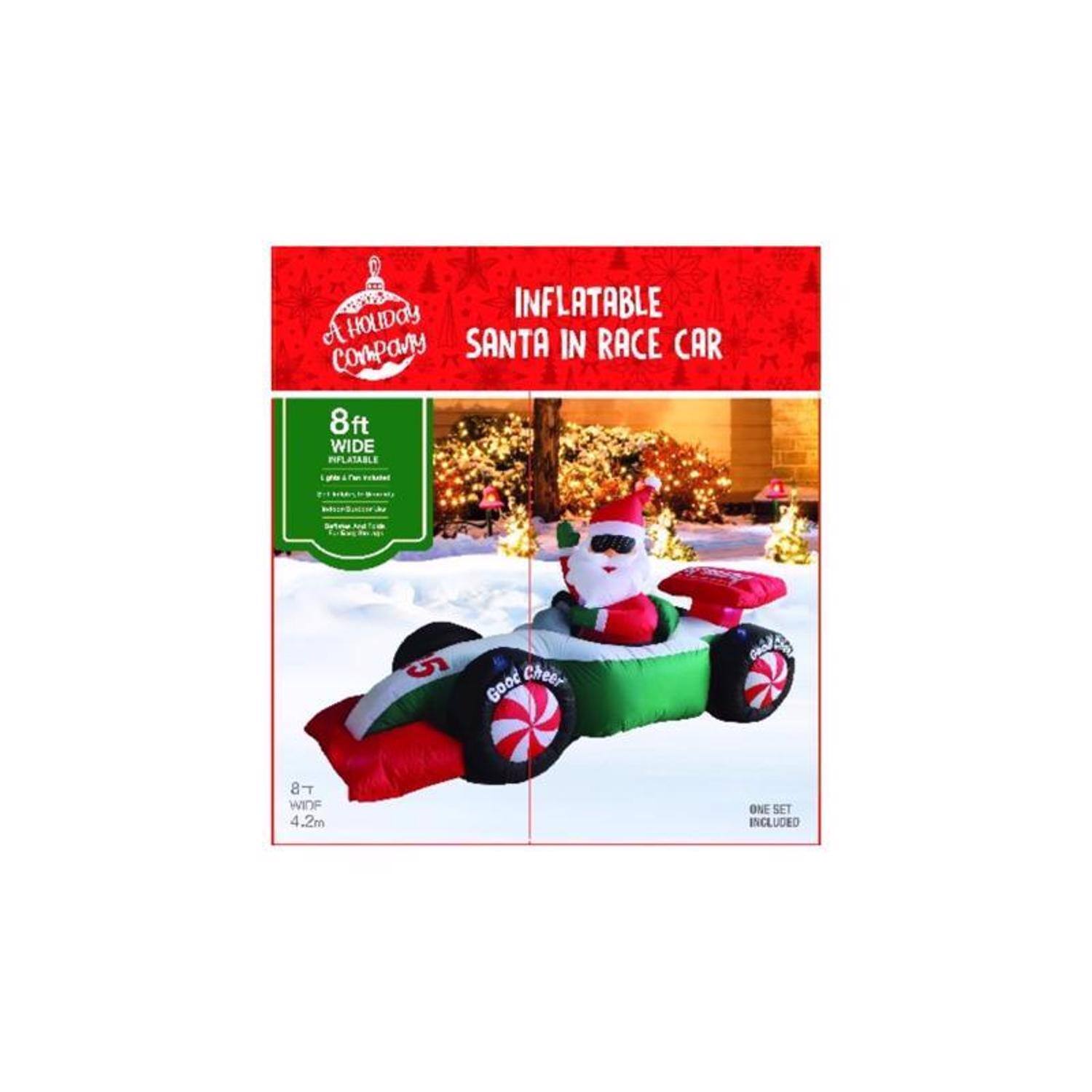 INFLATABLE SANTA IN RACE CAR

A Holiday Company

8ft WIDE
4.2m

ONE SET INCLUDED

Good Cheer
