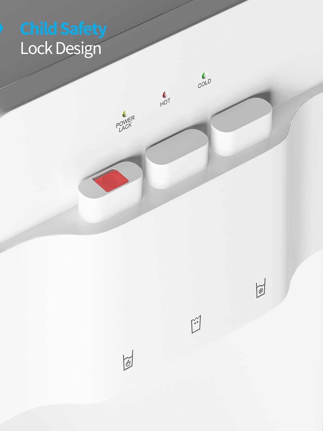 Alt View 4. Circus Cirle - Bottom-fill water dispenser - three-temperature modes, with child lock and anti-scald feature, white - WHITE.