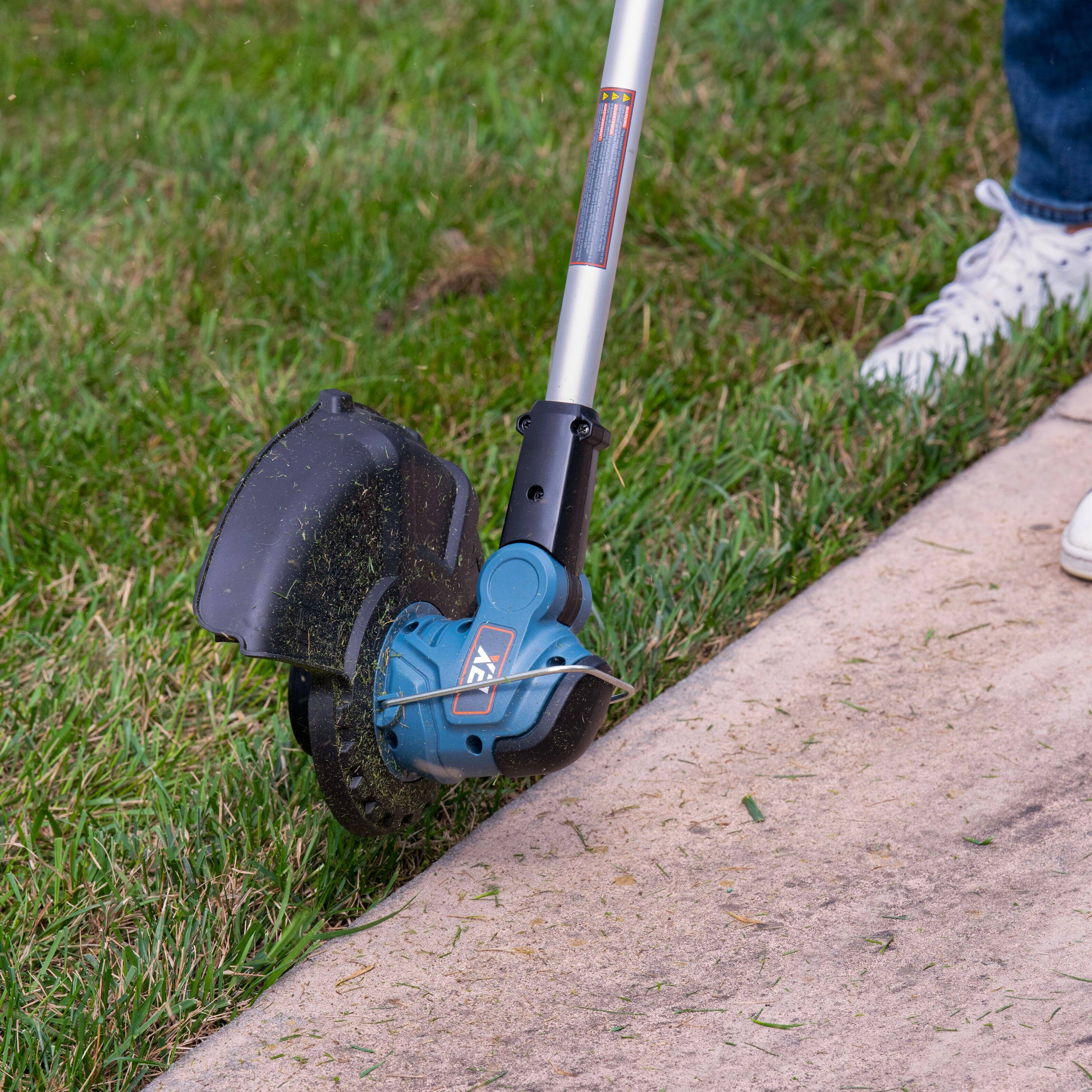 Left. SENIX - X2 20V Max* 10" Cordless String Trimmer (2.5 Ah Battery & Charger Included) - Blue.