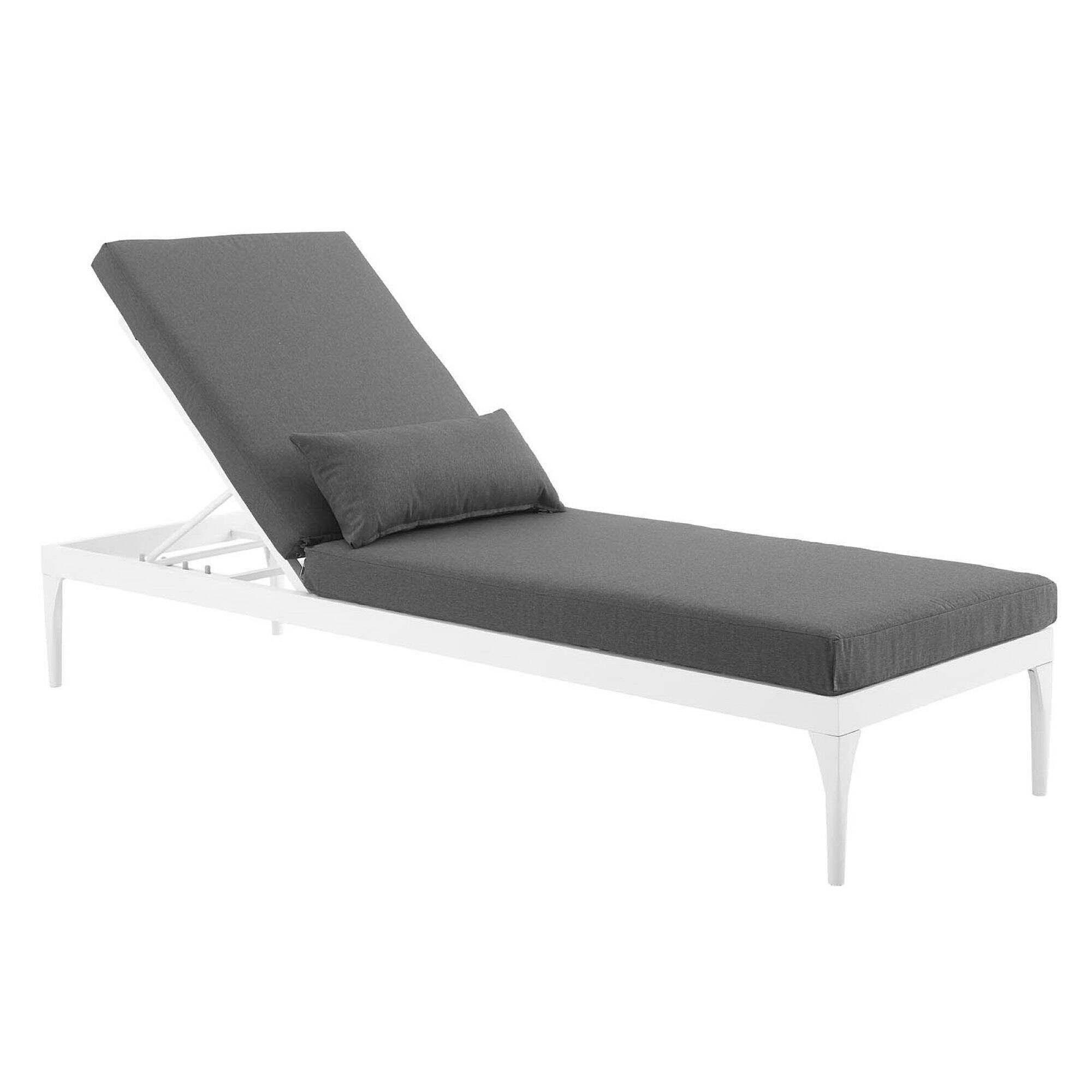 Left. Modway - Perspective Cushion Outdoor Patio Chaise Lounge Chair by Modway - White Charcoal.