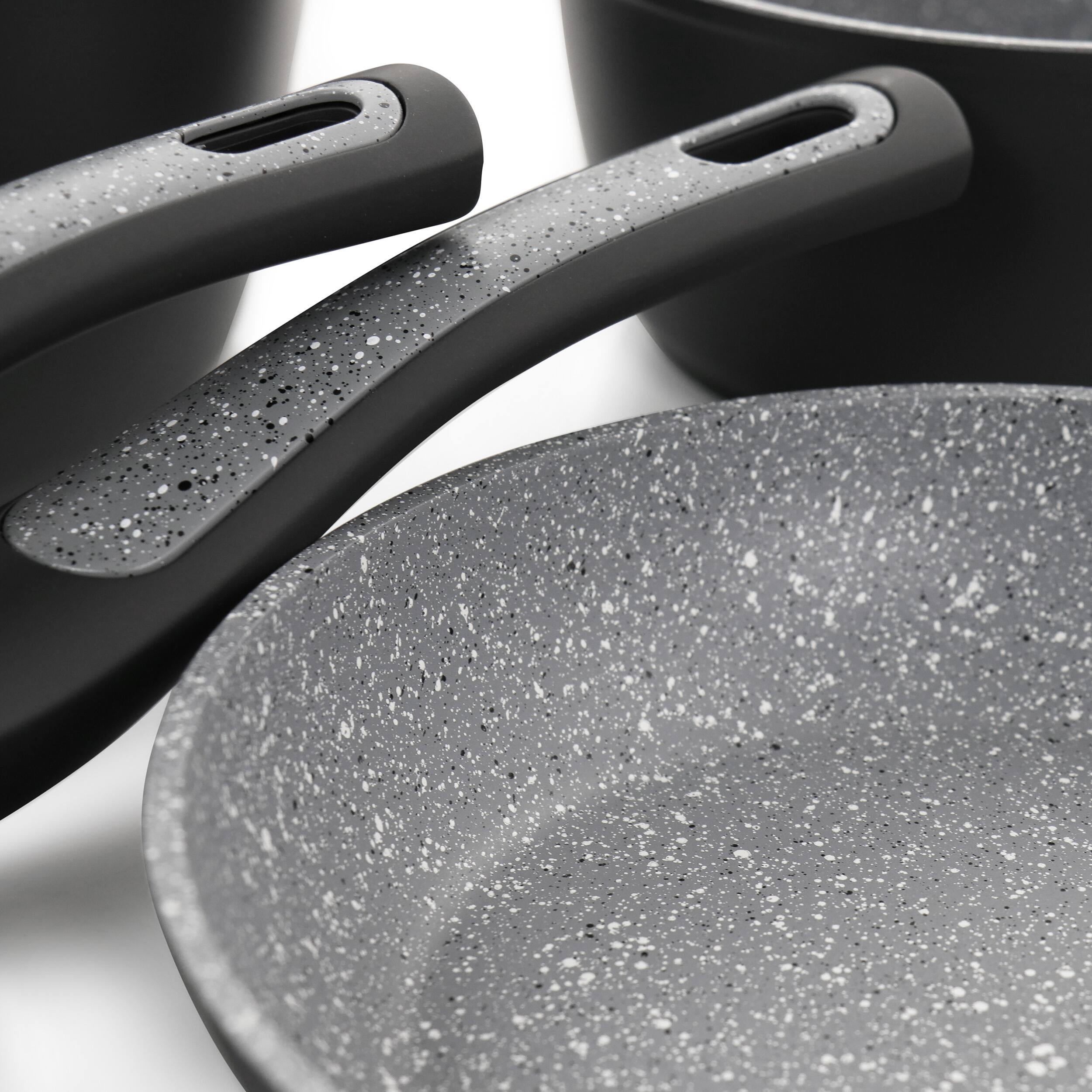 Alt View 9. Oster - Oster 10 Piece Non Stick Aluminum Cookware Set in Black and Grey Speckle - Black.