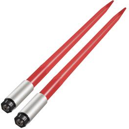 VEVOR - Pair Hay Spear 39" Bale Spear 3000 lbs Capacity, Bale Spike Quick Attach Square Hay Bale Spears 1 3/4" - Red