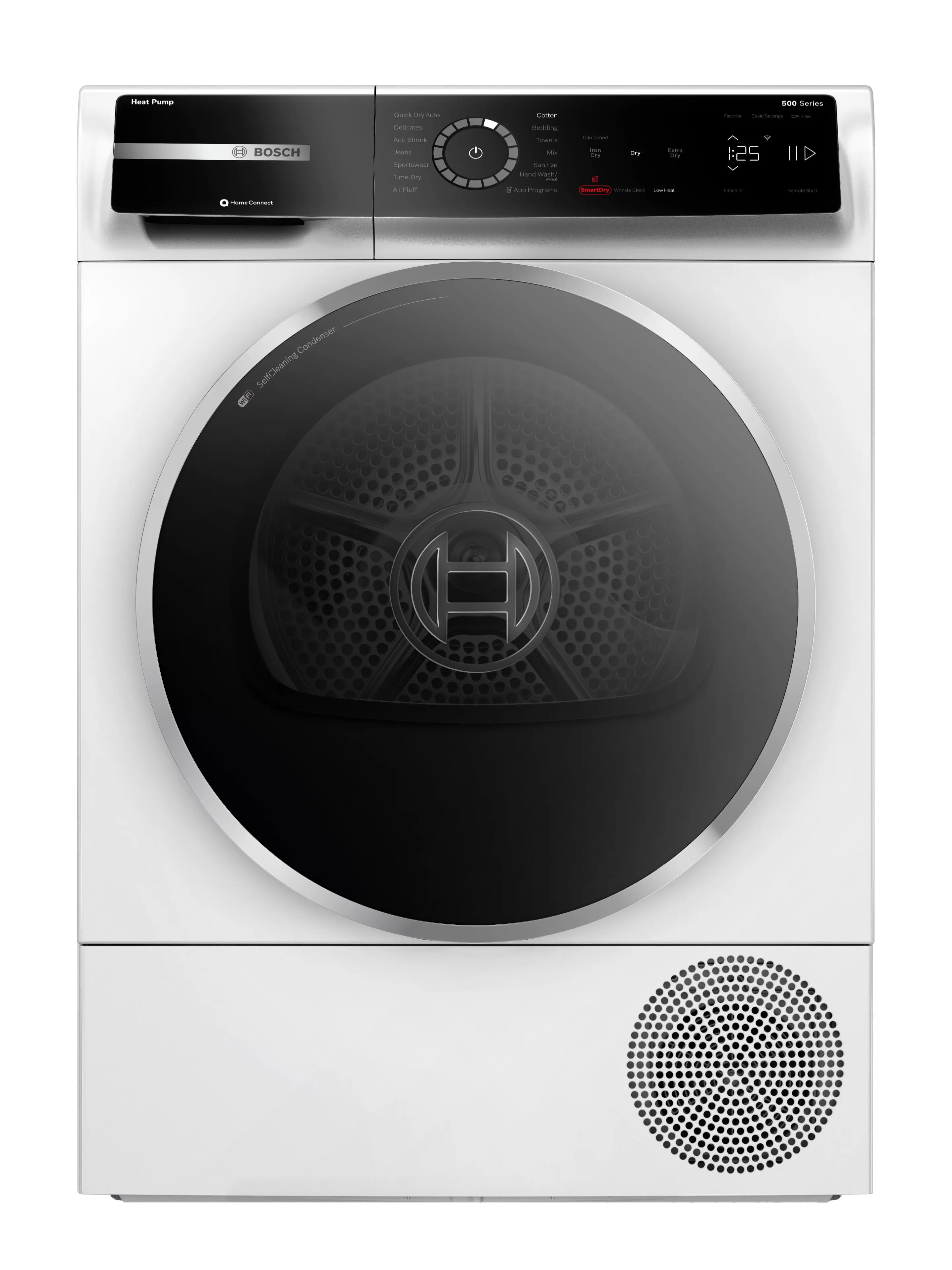 Bosch - 500 Series 4 Cu. Ft. Stackable Smart Electric Dryer with SmartDry - White