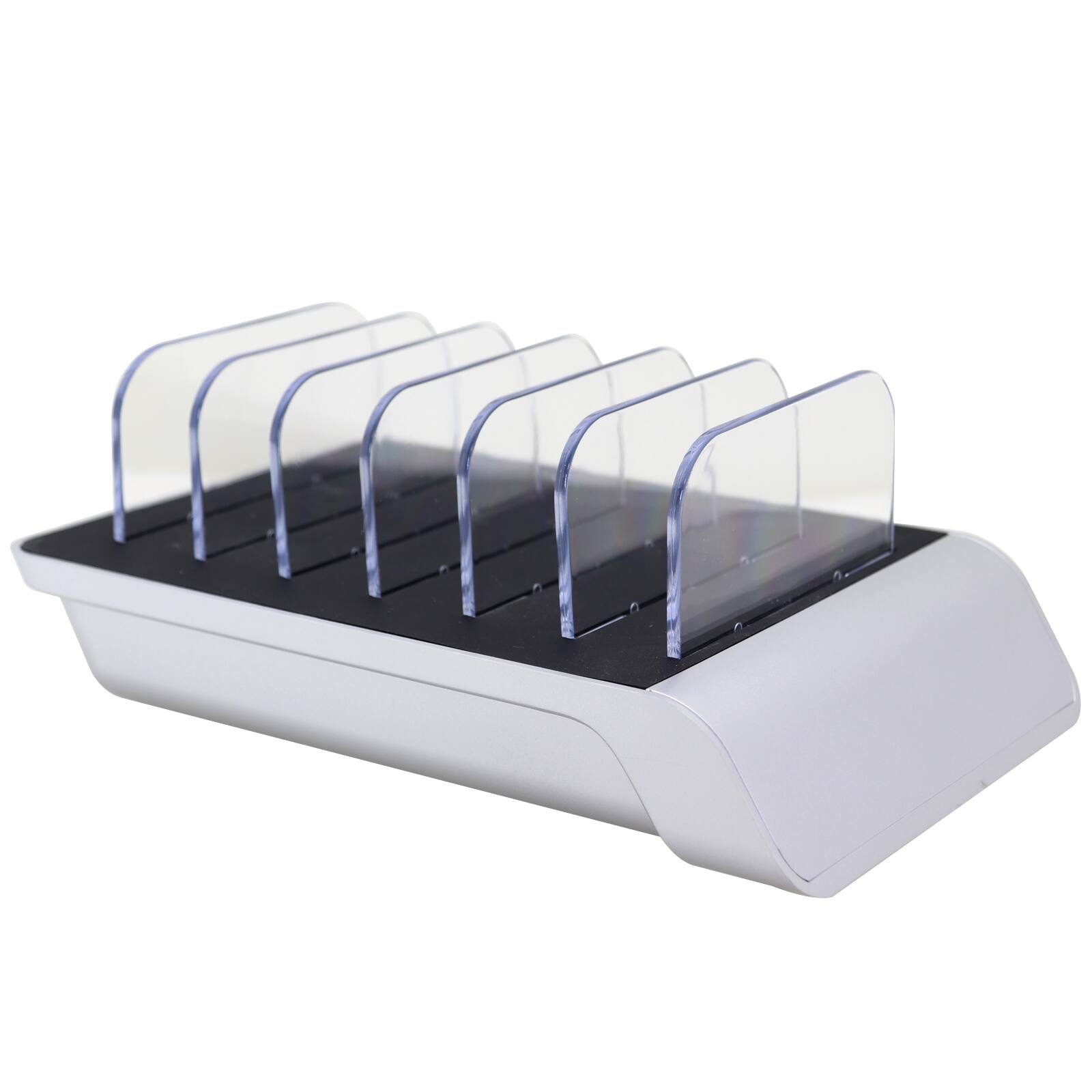 Alt View 1. Trexonic - Trexonic 10.2A 6-Port USB Charging Station with 6 Device Slots, Silver - Silver.