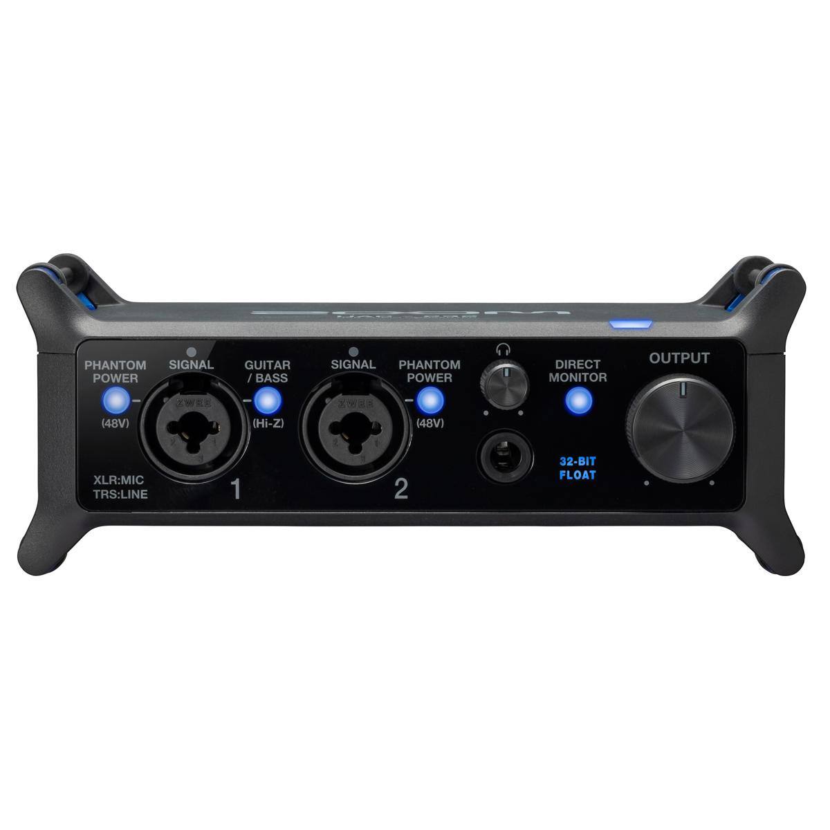 PHANTOM POWER (48V)  
GUITAR / BASS (Hi-Z) SIGNAL  
PHANTOM POWER (48V)  
DIRECT MONITOR OUTPUT  
XLR: MIC TRS: LINE  
1 2  
32-BIT FLOAT