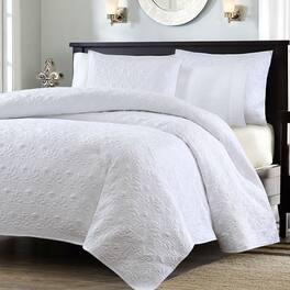 Hivvago - Full / Queen Classic Coverlet Quilt Set with 2 Shams - White