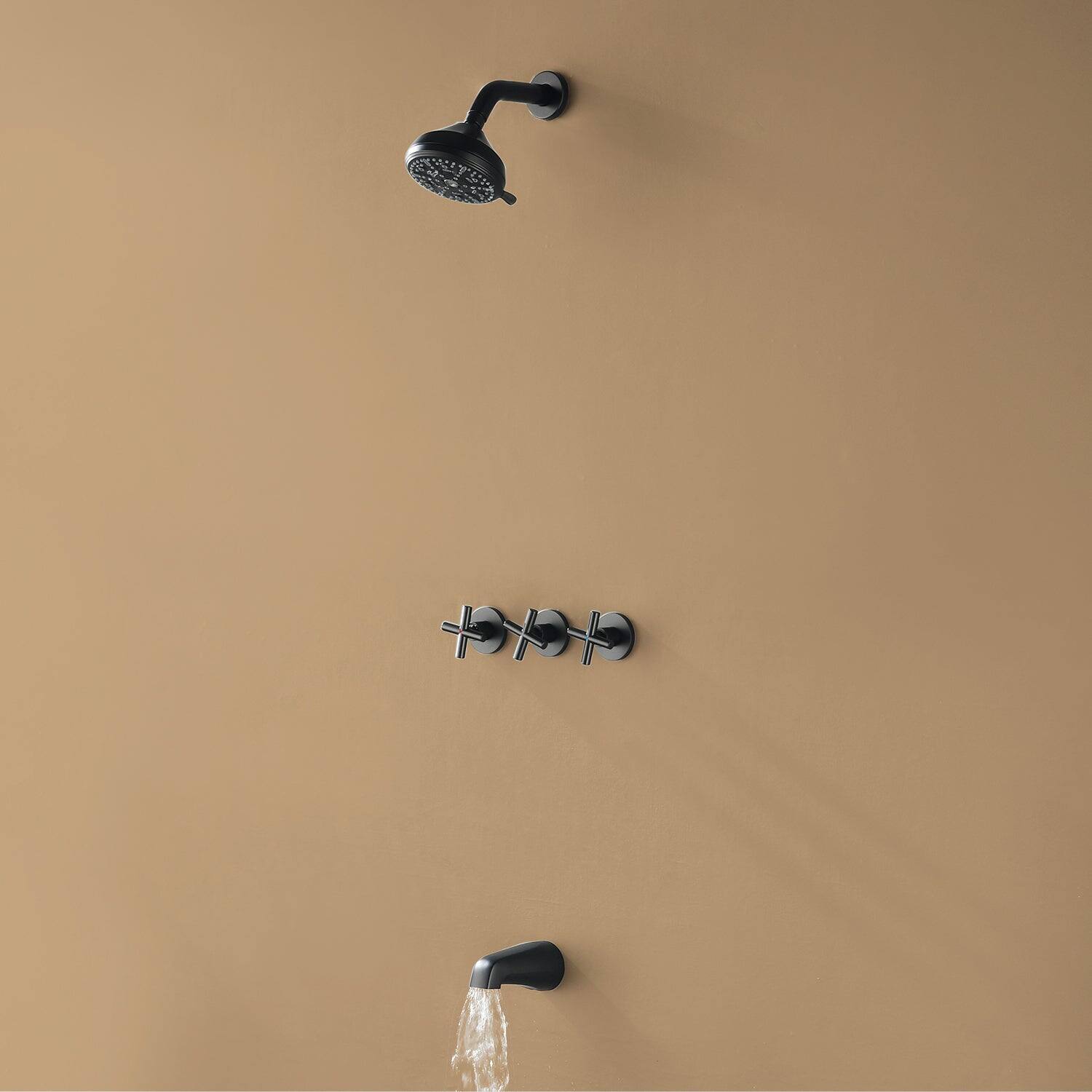 Alt View 8. Boyel Living - Matte Black Shower Set with Seven Function Dual Shower Heads and cUPC Pressure Balance Valve - Matte Black.