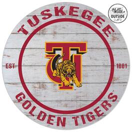 Jardine - Tuskegee Golden Tigers 20'' x 20'' Indoor/Outdoor Weathered Circle Sign - Crimson
