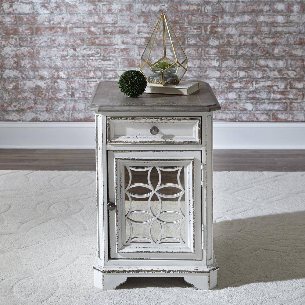 Alt View 5. Liberty Furniture Industries - Magnolia Manor Chair Side Table in Antique White - White.