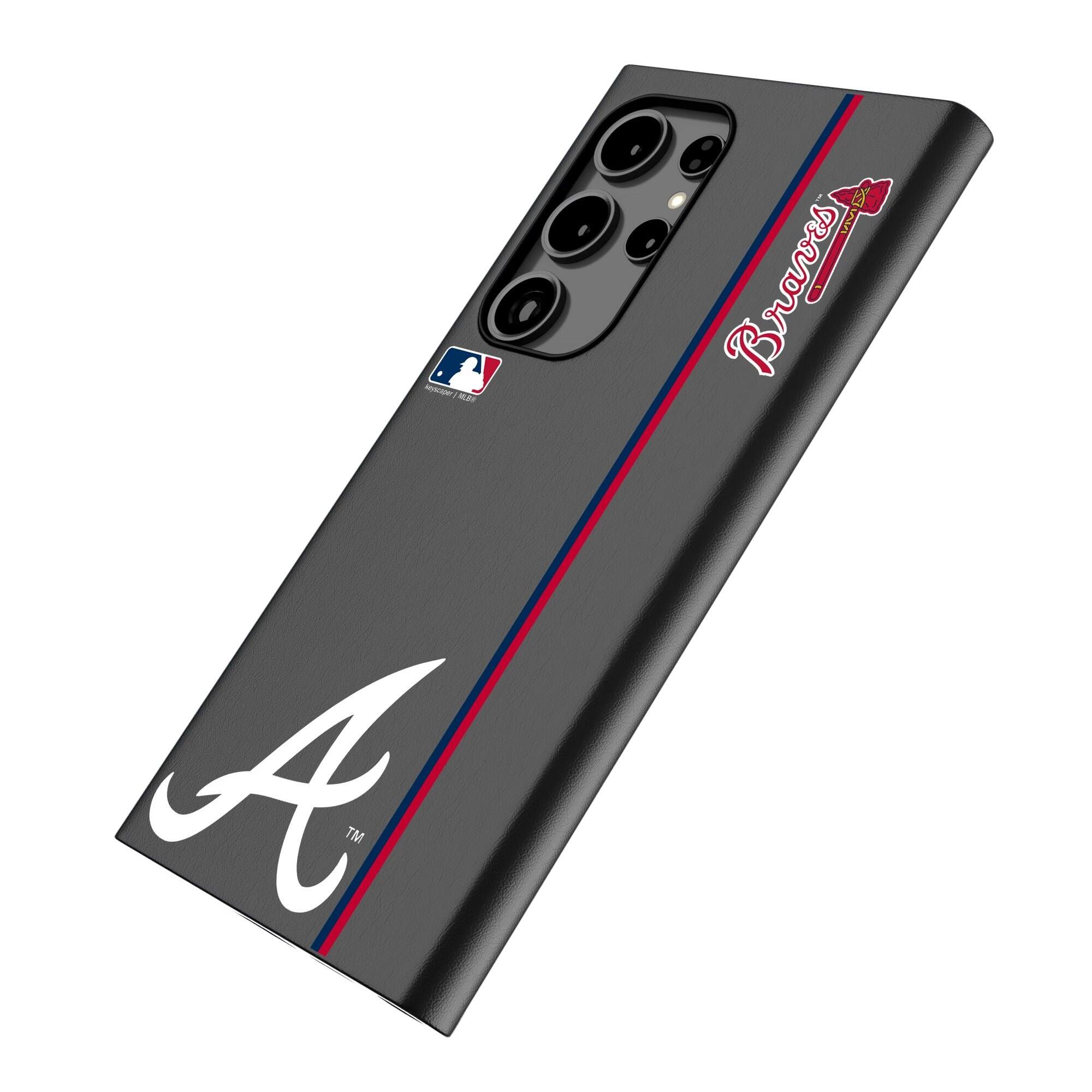 Alt View 1. Keyscaper - Atlanta Braves Galaxy Magnetic Bump Case - S25 Ultra - Black.