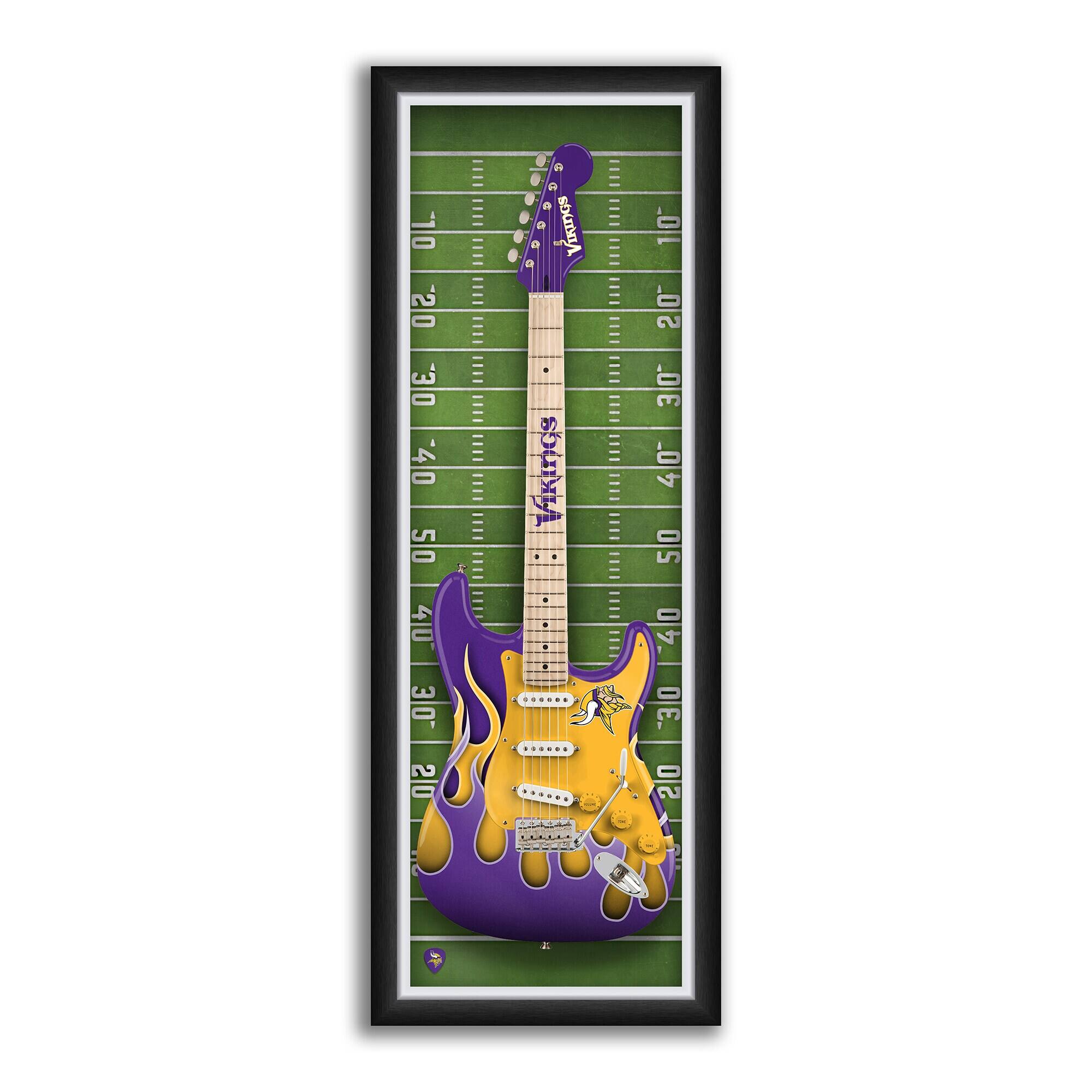 Minnesota Vikings 14" x 37" Framed Electric Guitar Print