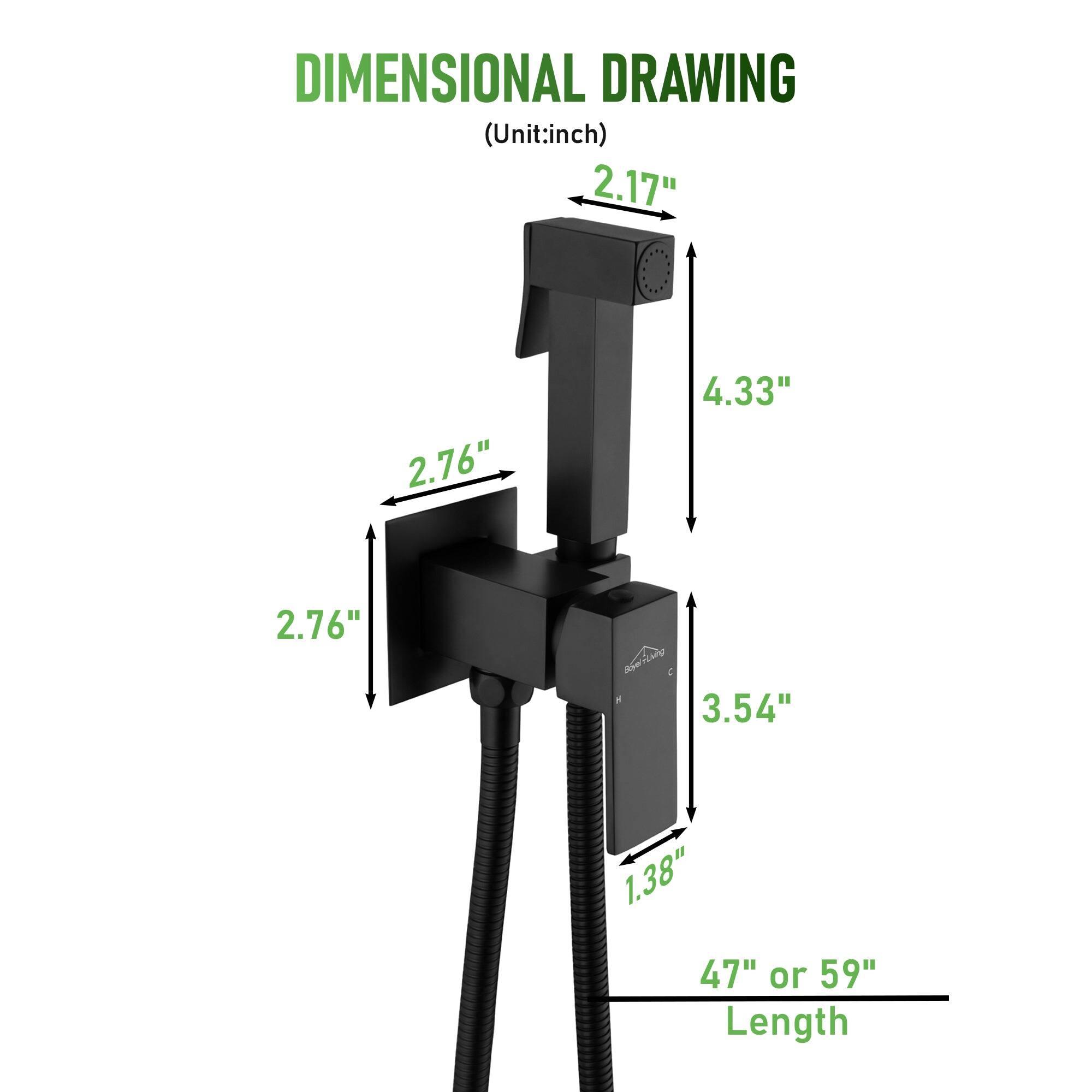 DIMENSIONAL DRAWING (Unit: inch) 2.17" 2.76" 4.33" 2.76" 3.54" 1.38" 47" or 59" Length