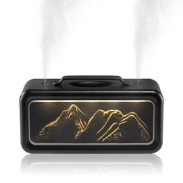 Cluzine - Humidifier Snow Mountain Design Large Capacity Dual Spray Large Mist Ambient Night Light Aroma Diffuser Home Bedroom - Black