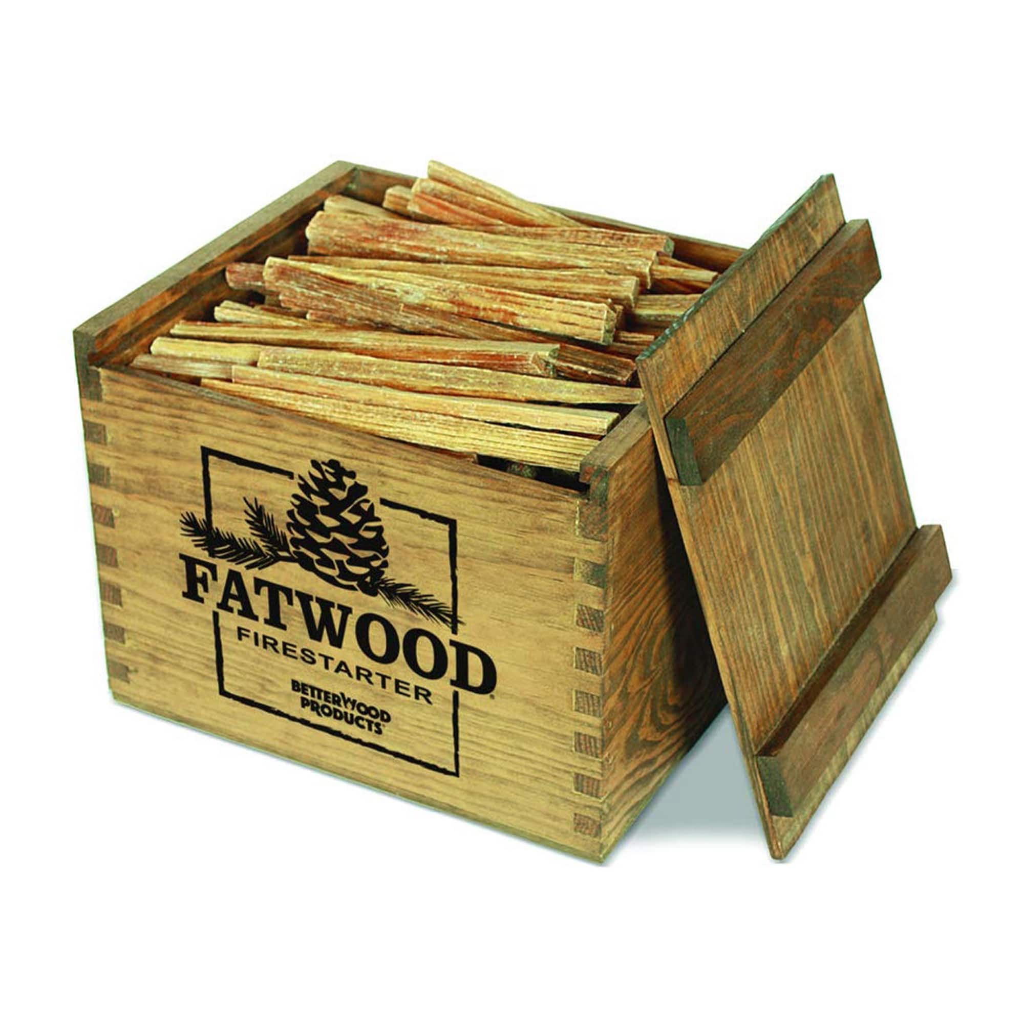 Better Wood Products - BetterWood Products Fatwood Firestarter Natural Waterproof Wood Crate, 12 Pounds