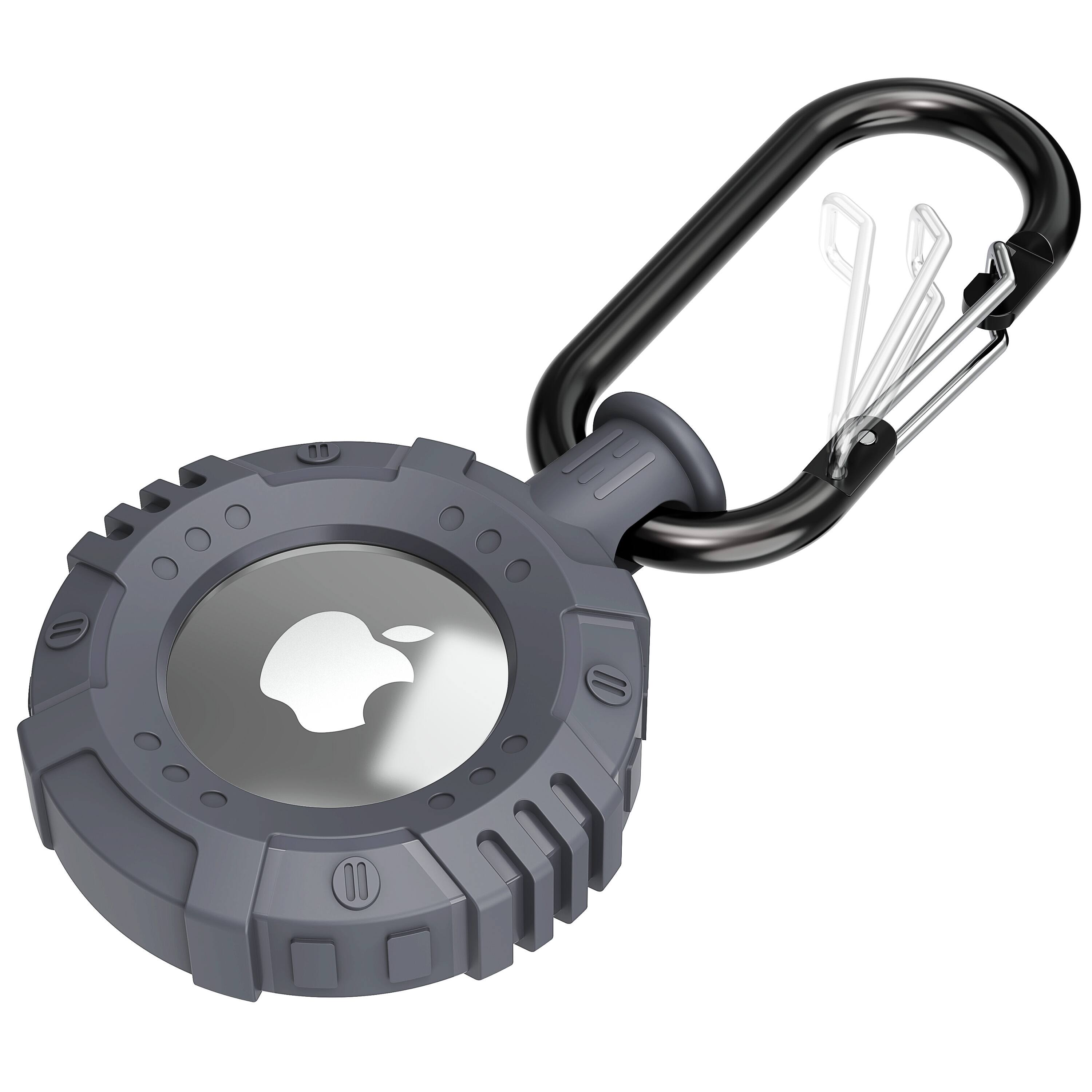 Alt View 2. Vena - For Apple AirTag Holder, AirTag Keychain Round TPU, AirTag Case Cover For Pet Dog Cat Collar Luggage , Gray - Gray.