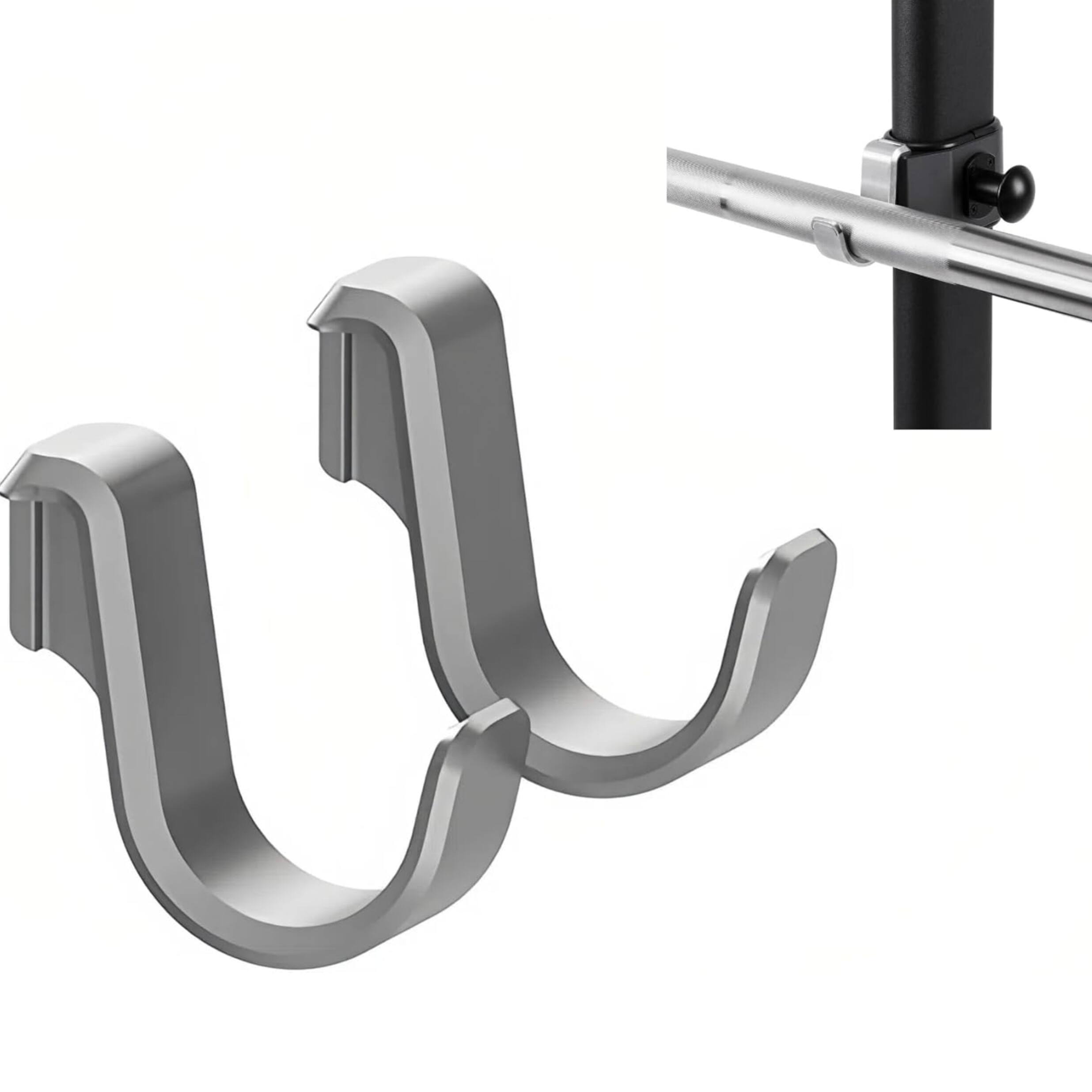 Front. Speediance - Adjustable Barbell Hooks - Silver.