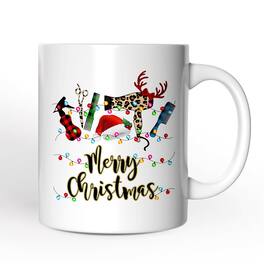 OrnamentallyYou - Hair Stylist Buffalo Plaid Christmas Mug, Hair Hustler Gift - White