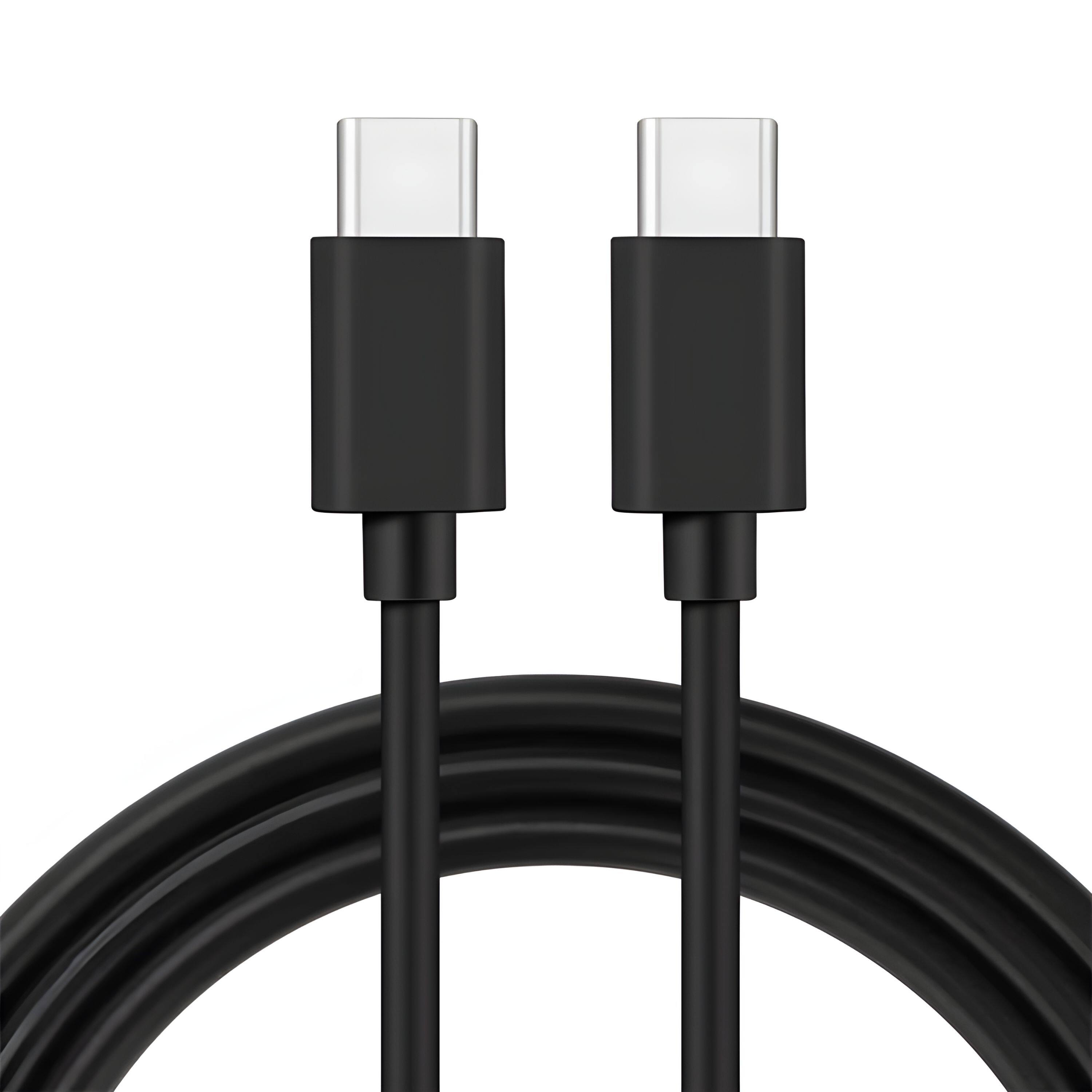 Angle. Kitcheniva - 6Ft Type-C To Type-C Cable Fast Charge Cord Charger 3 Pack - Black.