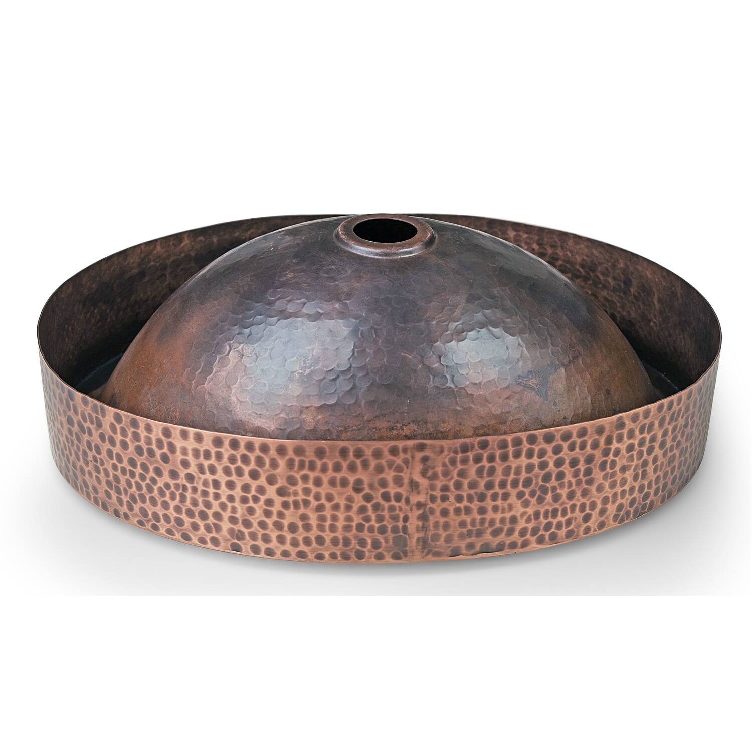 Left. Hivvago - Oval Hammered Copper Bathroom Sink Drop-in or Vessel - Copper.