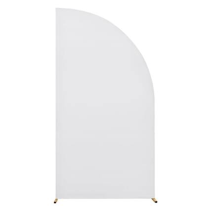 Front. GARVEE - 6 ft Wedding Arch Cover,Spandex Fitted Arch Covers,Round Top Chiara Arch Backdrop Cover - WHITE.