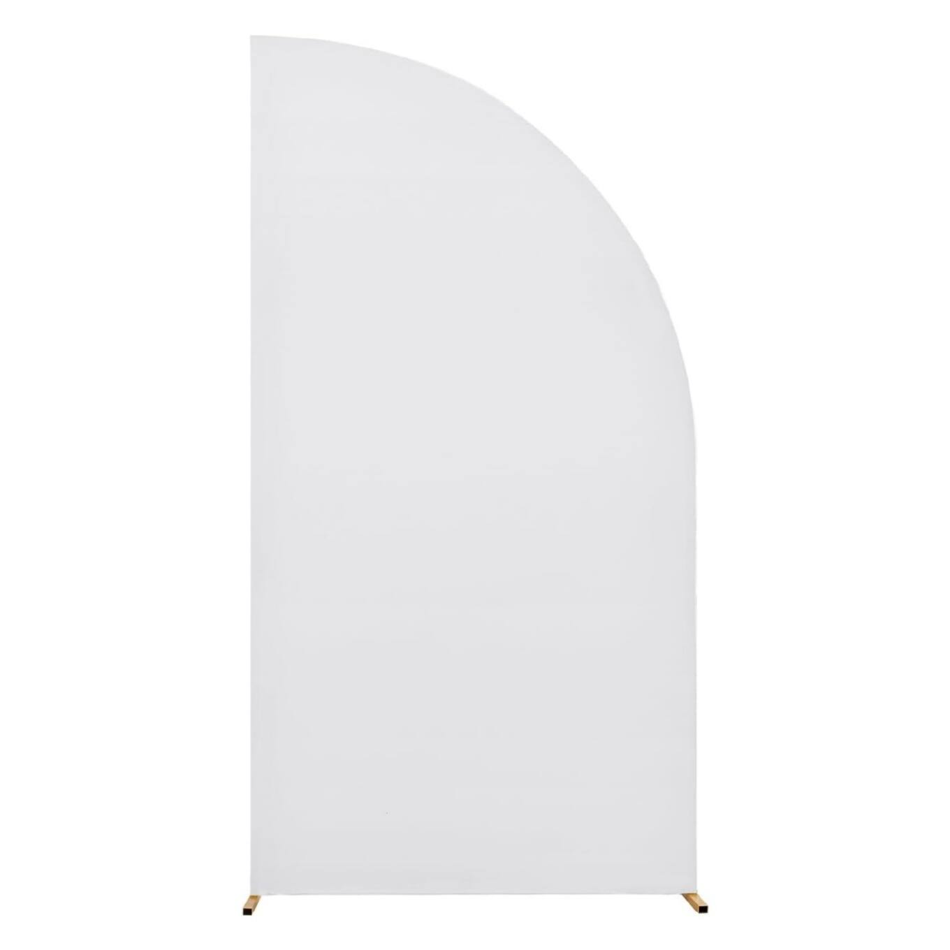 Front. GARVEE - 6 ft Wedding Arch Cover,Spandex Fitted Arch Covers,Round Top Chiara Arch Backdrop Cover - WHITE.
