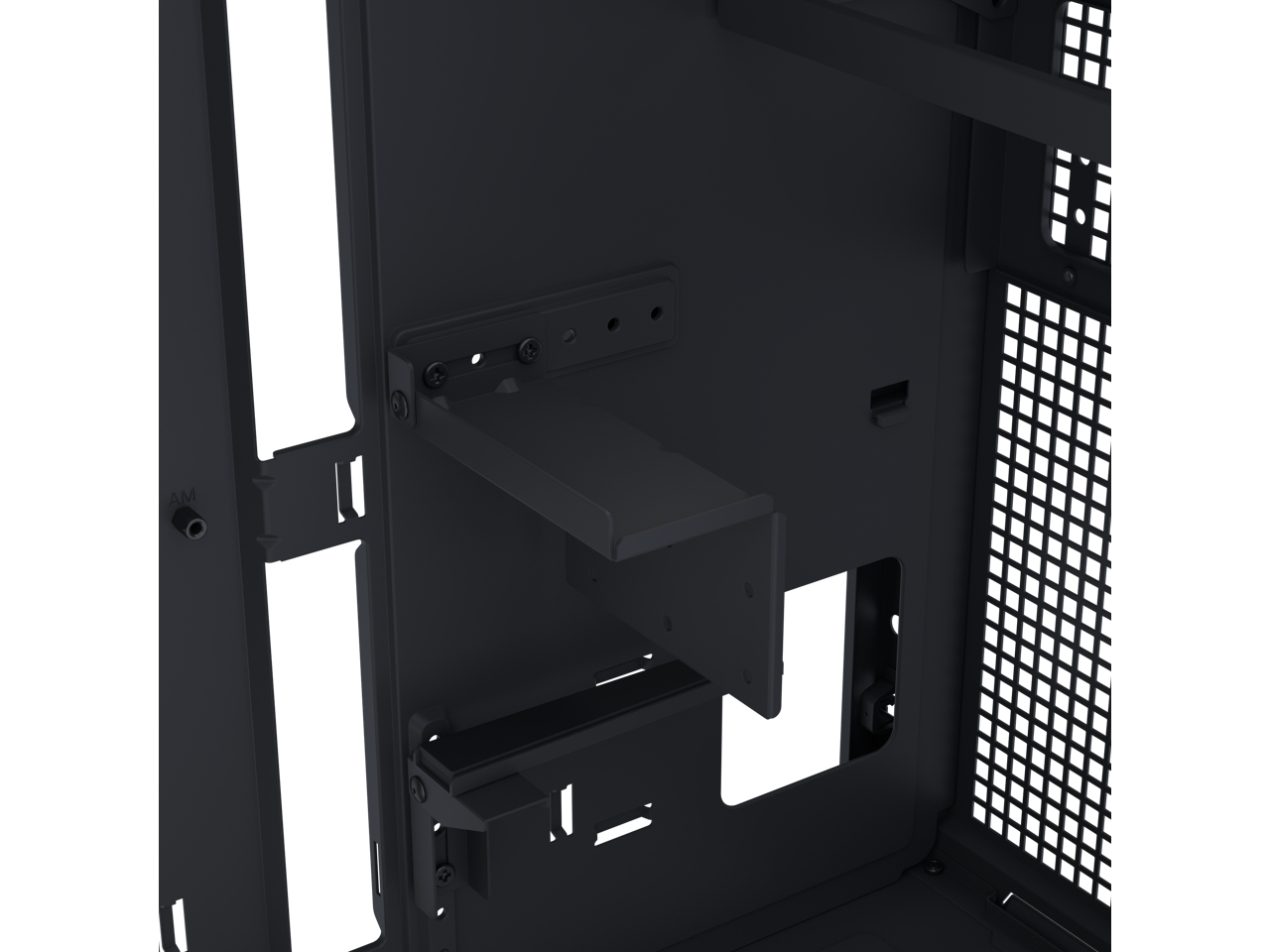 Alt View 10. ASUS - ASUS Prime AP303 Black Mesh-Panel ATX Case, GPU Bracket, 360mm Radiator, 180mm PSU, USB-C 20Gbps - Black.