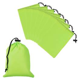 Unique Bargains - Drawstring Bag with Toggle, Stuff Sack Waterproof Travel Storage Cinch Pouch, 6" x 8" & 8pcs - Fits Gym/Travel/Hiking - Light Green
