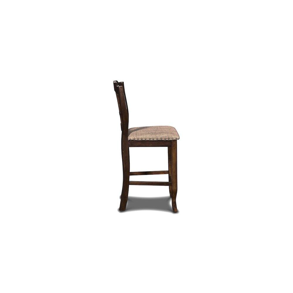 Back. New Classic Furniture - Bixby Wood Counter Chair with Fabric Seat in Espresso (Set of 2) - Espresso.