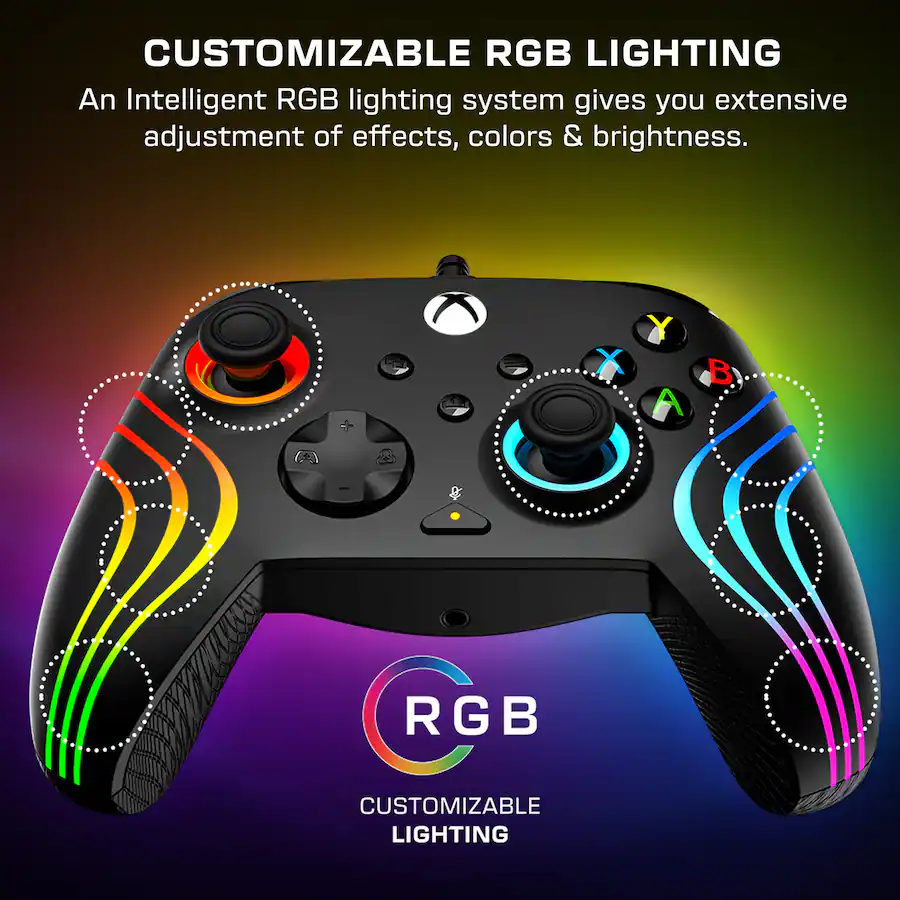 Xbox Controller Turquoise Turtle Beach Afterglow Wave Wired RGB Gaming Controller for XBOX Series ...