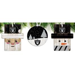 Fan Creations - Las Vegas Raiders 3-Pack Ornament Set - Multicolor