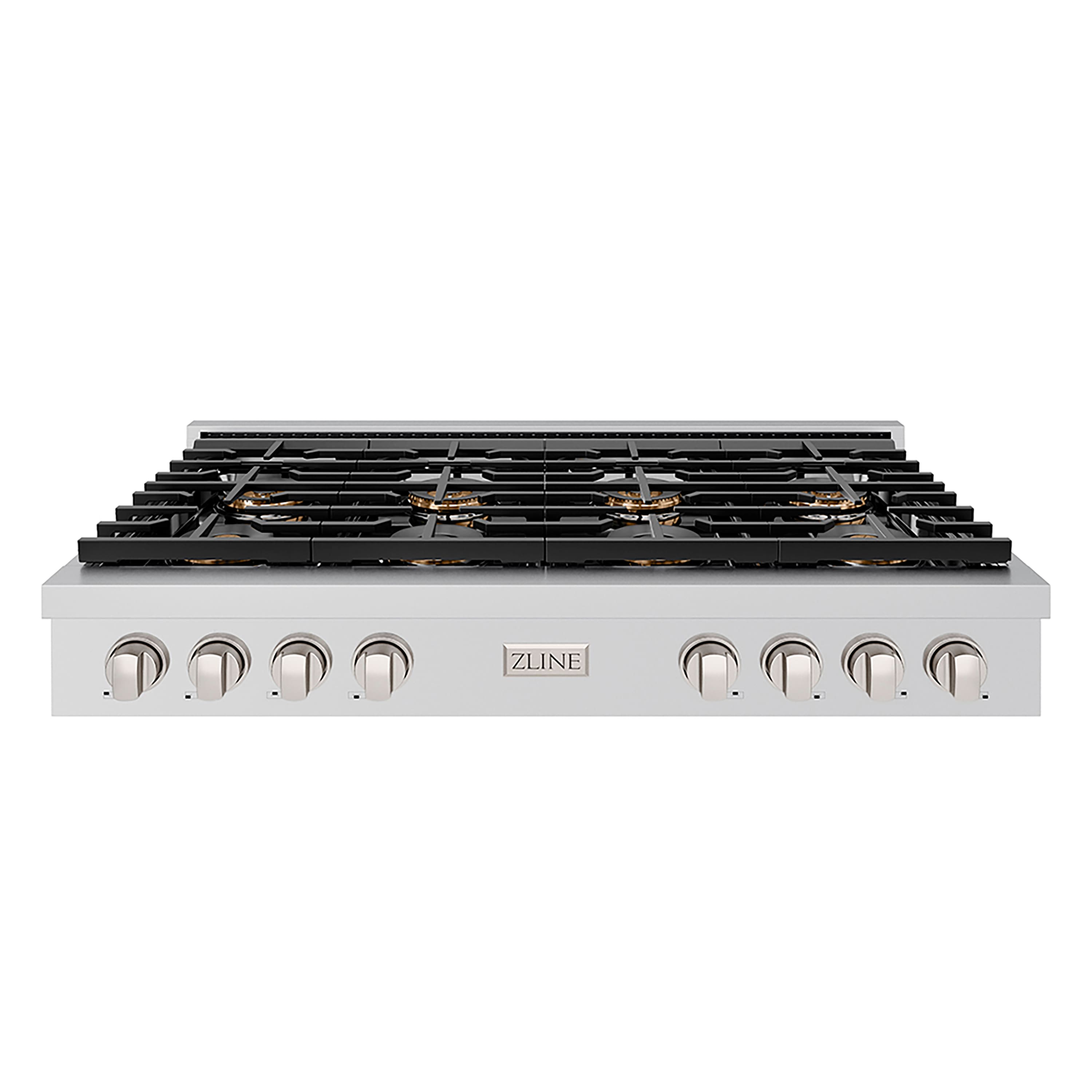 ZLINE - 48 in. Paramount Gas Rangetop with 8 Burner DuoPro Cooktop (PSRT48) - Stainless Steel - Front_Zoom