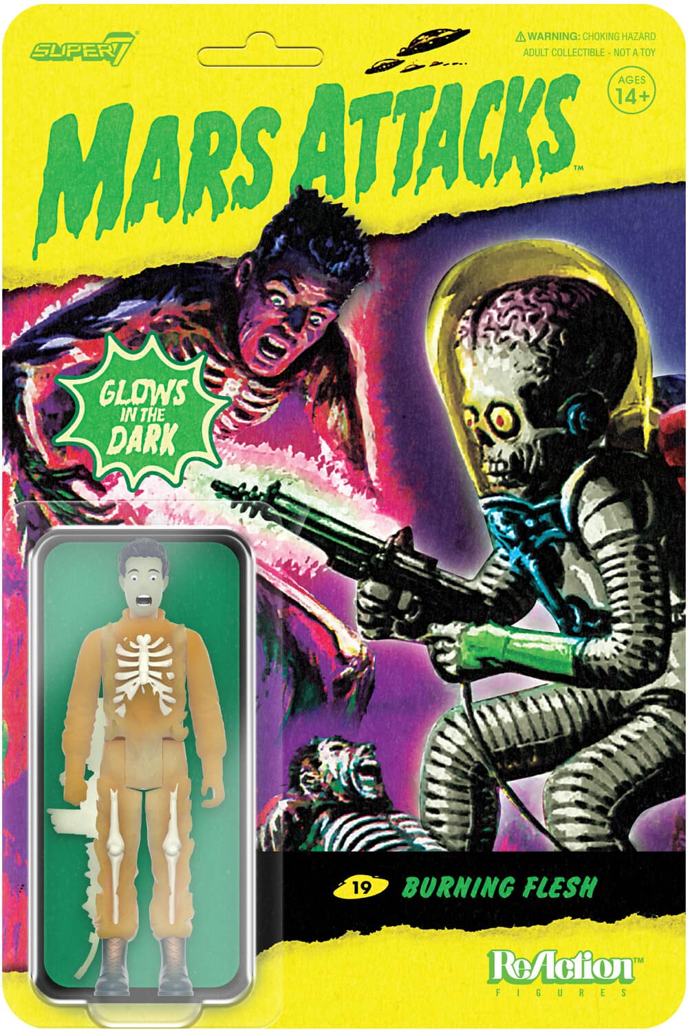 Super7 - Mars Attacks ReAction Wave 2 - Burning Flesh (Glow) - COLLECTIBLES - Multicolor