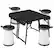 Left. Costway - 3-Piece Folding Table Stool Set with a Camping Table & 2 Retractable LED Stools - Black+White.