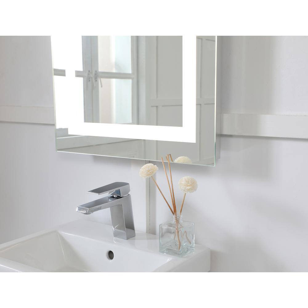 Alt View 1. Elegant Decor - LED Hardwired Mirror Rectangle W20H40 Dimmable 5000K - Glossy White.
