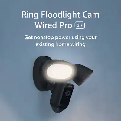 Floodlight Cam Pro with 2K Video and Ring Vision, LED Lights