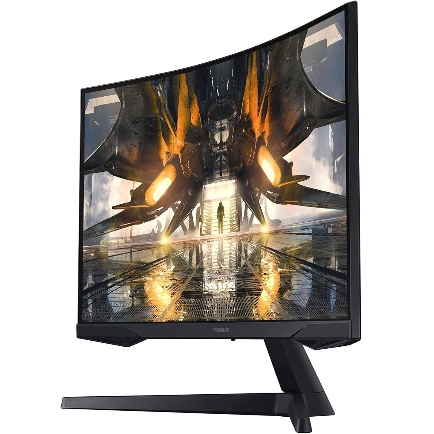 Alt View 3. Samsung - Odyssey G55A 27" Curved WQHD Gaming Monitor LS27AG552ENXZA - Black.