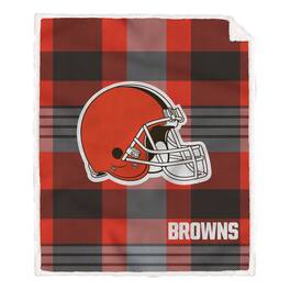 Pegasus - Cleveland Browns 60" x 70" Plaid Steel Royal Plush Sherpa Blanket - Multicolor