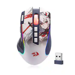 REDRAGON - M612AK PRO Wireless Anime Gaming Mouse 8000 DPI Remapping Keys - Wireless - Dark Blue